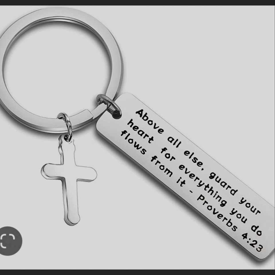 Proverbs 4:23 Above All Else Guard Your Heart Bible Verse Keychain Religious